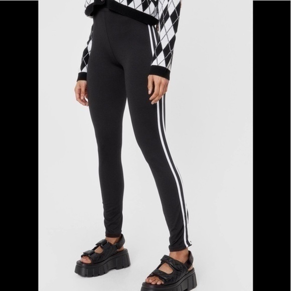 Nasty Gal Stripe High Waisted Leggings size Small - Picture 2 of 12